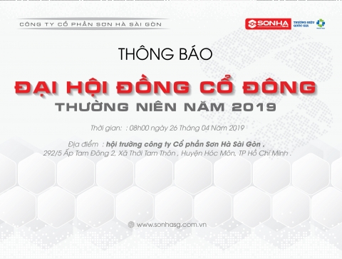 Thông báo họp Đại Hội Đồng Cổ Đông Thường Niên năm 2019